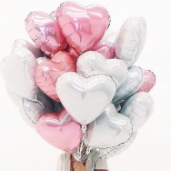 Набір гелієвих кульок сердець у ніжних відтінках #1193