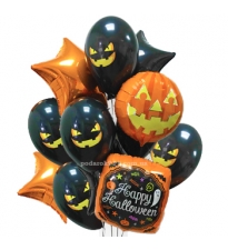 Набор гелиевых шаров "Тыква Halloween" код 2089