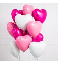 Гелієві кульки серця у рожевих відтінках #2200