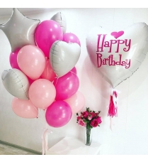 Повітряні кульки з днем ​​народження для дівчини #2435