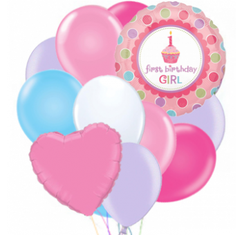 Гелієві кульки на 1 рік дівчинці #1185