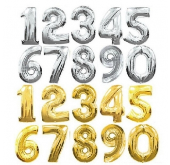 Золоті або срібні кульки цифри 