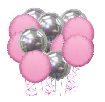 Рожеві та срібні повітряні кульки #1416