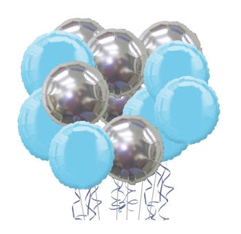 Блакитні та срібні повітряні кульки #1418