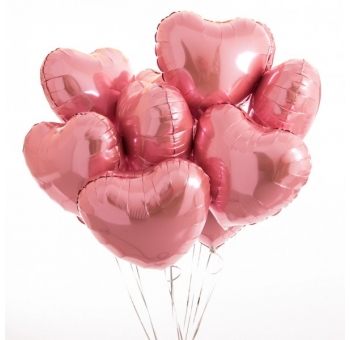 Гелієві кульки рожеві сердечки #1688