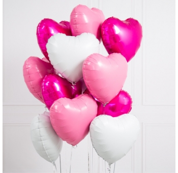Гелієві кульки серця у рожевих відтінках #2200