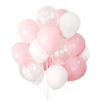 Рожеві та білі повітряні кульки #2255