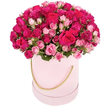 Кустовые розы в коробке «ФАНТАЗИЯ» код товара 2263