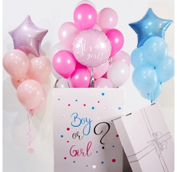Коробка сюрприз з кульками хлопчик чи дівчинка? #2394