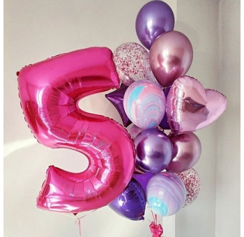 Повітряні кульки для дівчинки з цифрою #2426