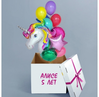 Повітряні кульки в коробці сюрприз для дівчинки #2598