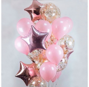 Повітряні кульки у рожевих відтінках "НІЖНІСТЬ" #2668