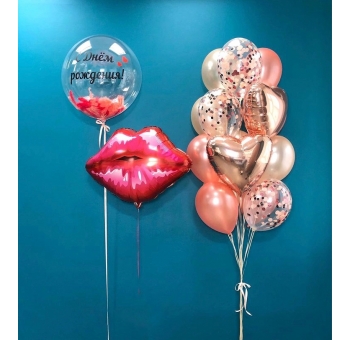 Набір кульок з гелієм "Вітаю, кохана!" #2675