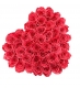Розовые розы в коробке сердце код товара 1595